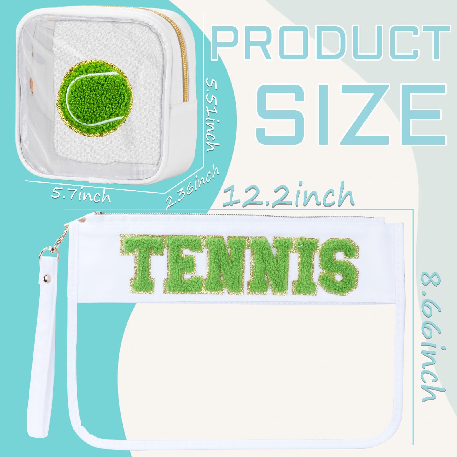 BuyCard tennis makeup bags inside layout highlighting roomy pockets for brushes, phone, and cosmetics.