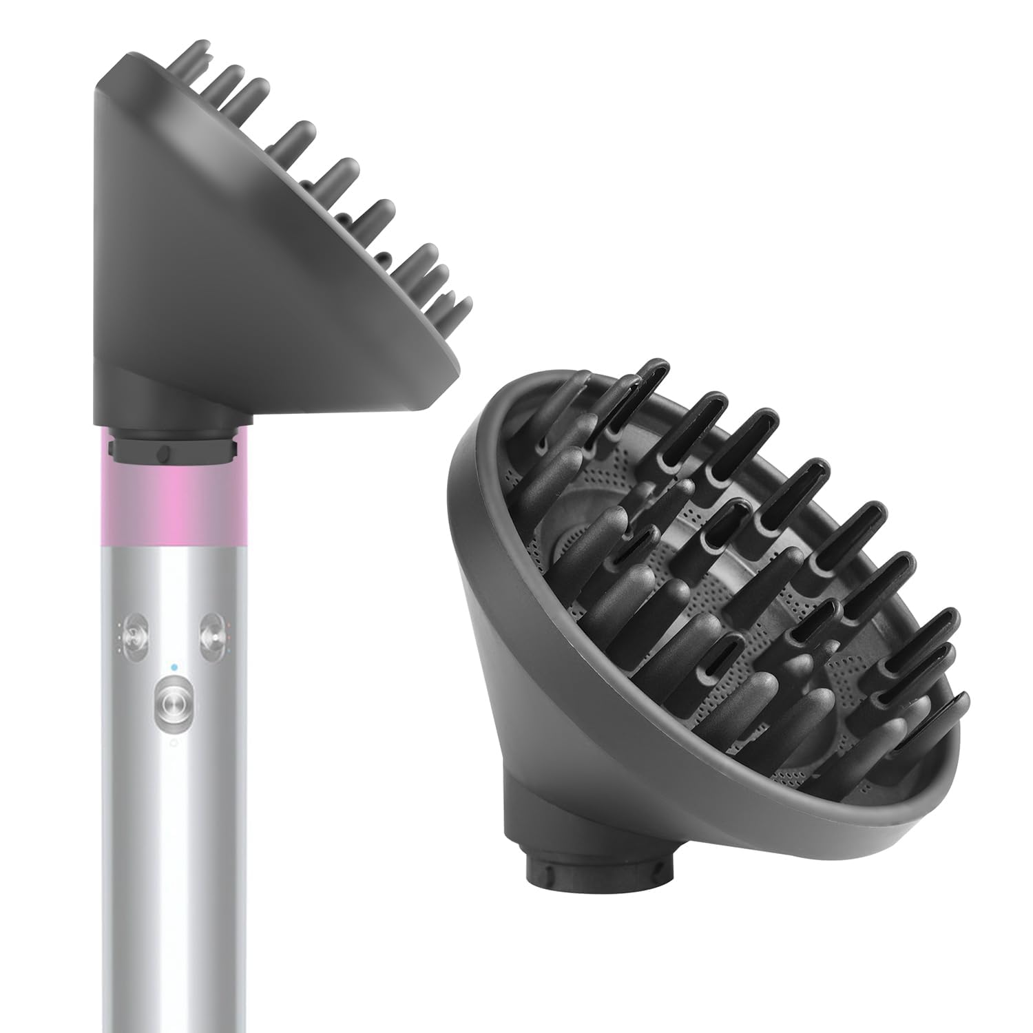 BVACUMHEAD diffuser attachment closeup in grey for even air distribution and styling