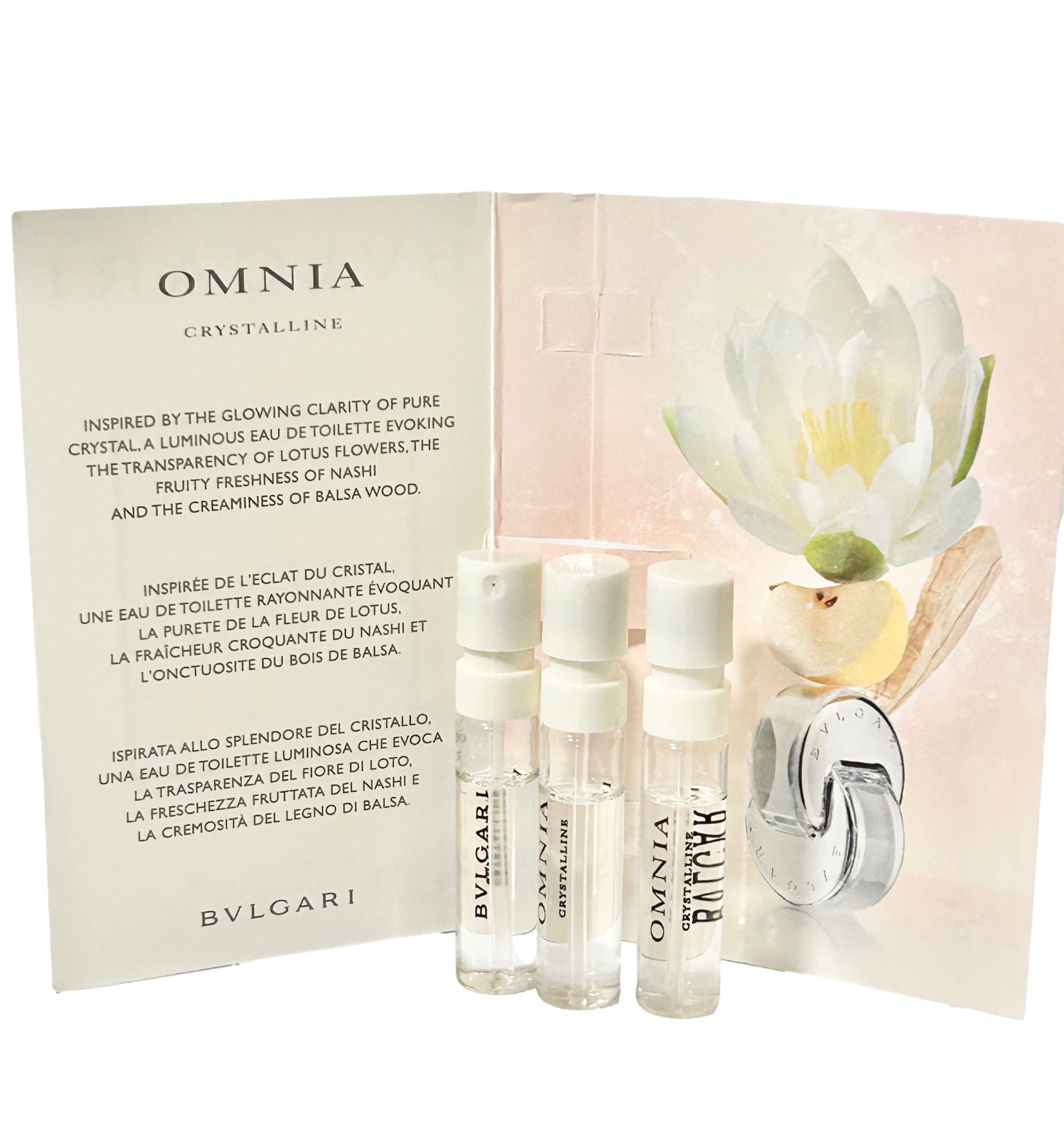 BVLGARI Omnia Crystalline sample vial with cap, portable tester for daily use