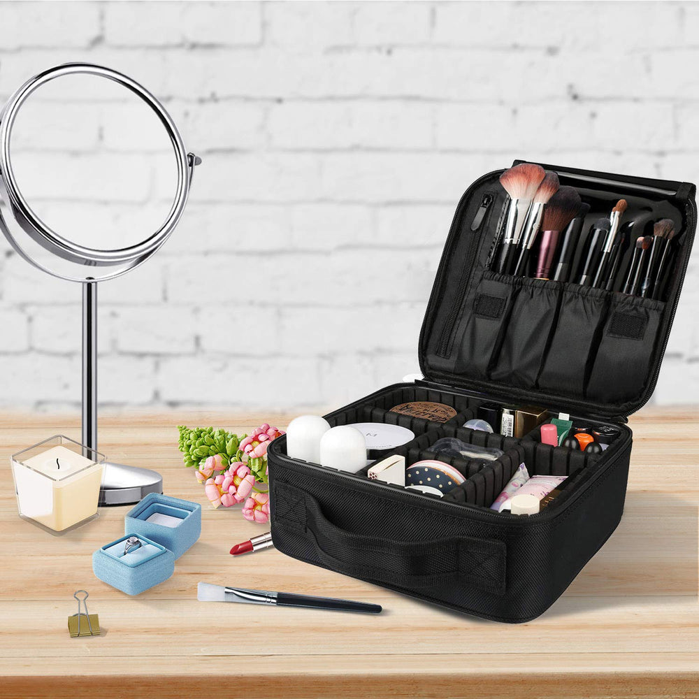 Bvser Travel Makeup Case adjustable dividers enabling customizable storage.