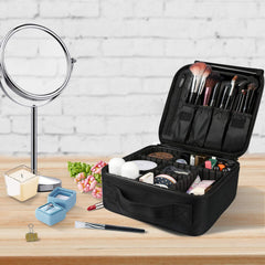Bvser Travel Makeup Case adjustable dividers enabling customizable storage.