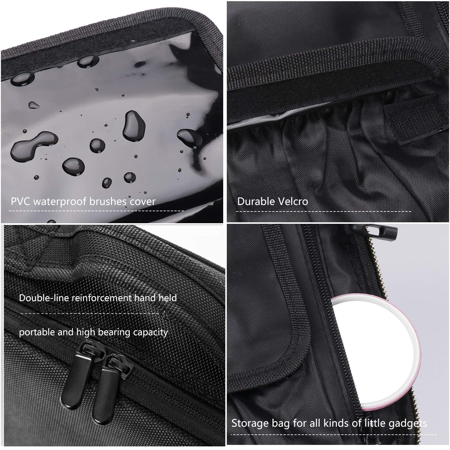 Bvser Travel Makeup Case inside layout showing organized compartments.