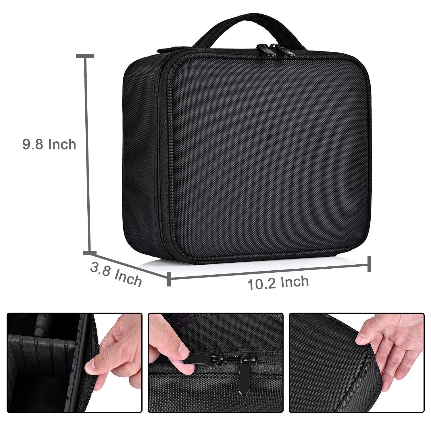 Bvser Travel Makeup Case with mirror for on-the-go makeup checks.