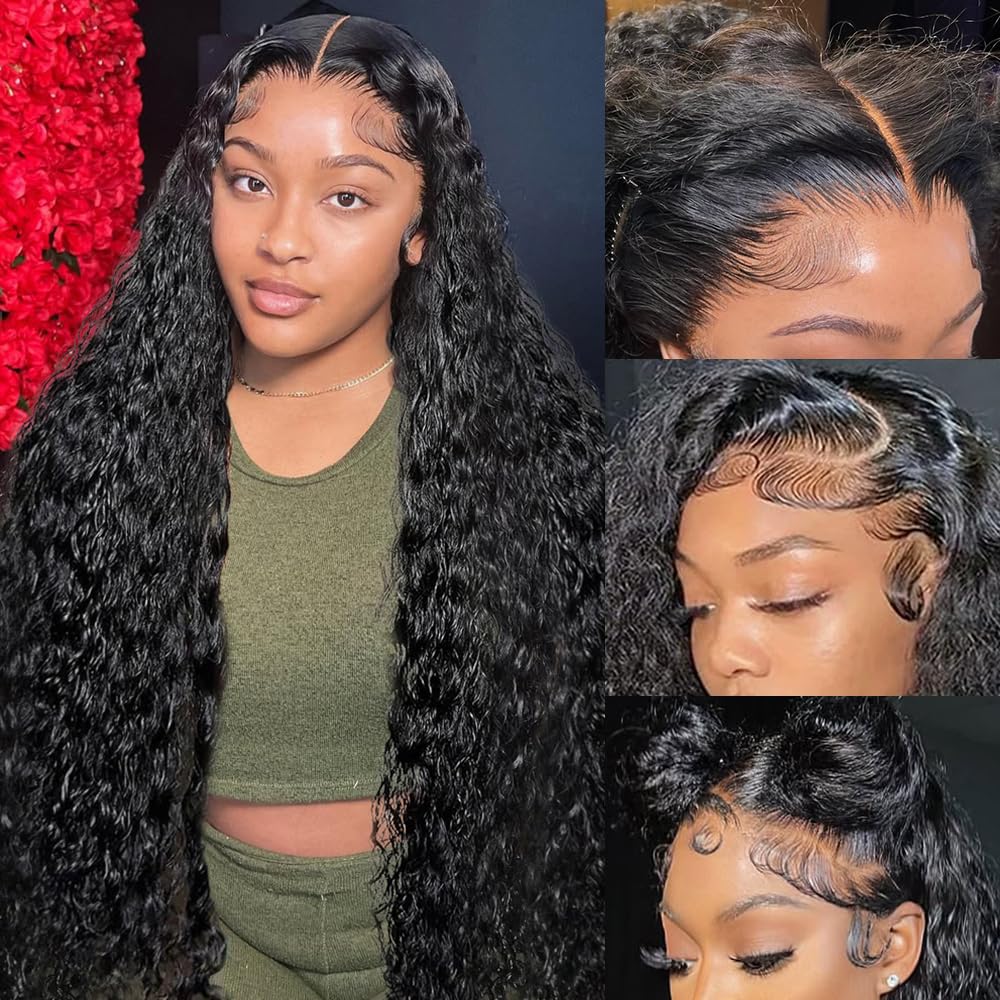 BWDWST 32-inch deep-wave lace-front wig cap demonstrates secure fit and natural look.