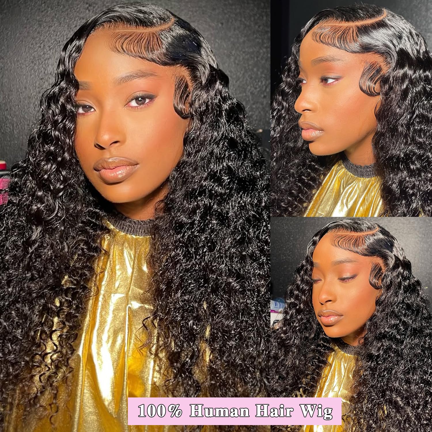 BWDWST versatile deep-wave wig supports multiple partings for varied styling.