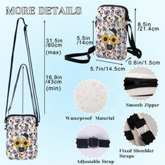 BWWKTOP Horror Clown Crossbody Bag main zipper pocket view for secure essentials