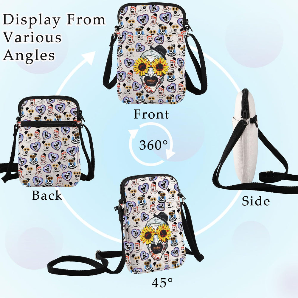 BWWKTOP Horror Clown Crossbody Bag adjustable strap for comfortable crossbody wear