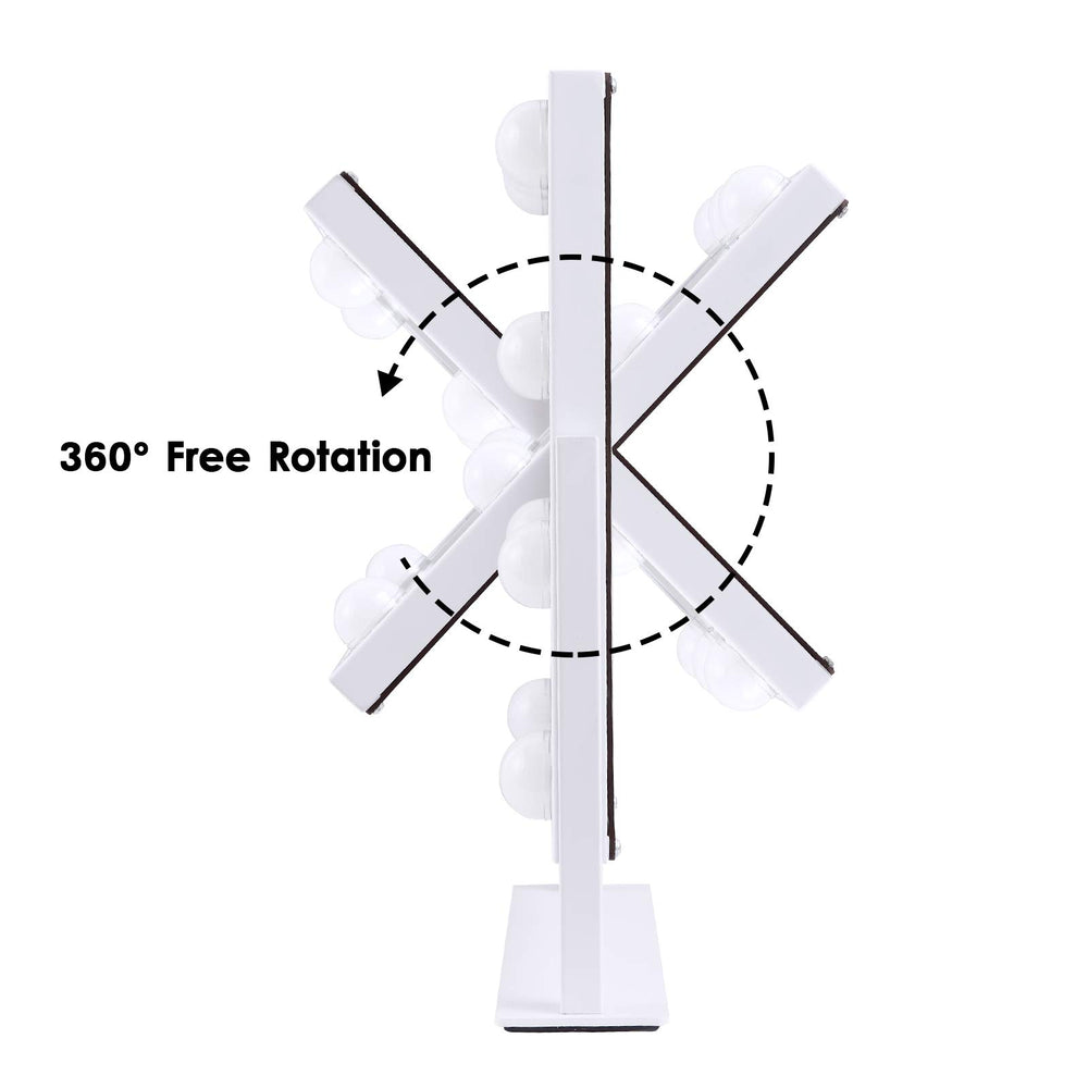 BWLLNI metal-frame-tabletop-mirror offers sturdy design with eye-friendly LED glow