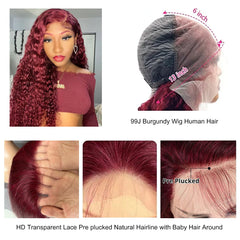Bworto burgundy wig cap with adjustable straps and four combs for secure fit