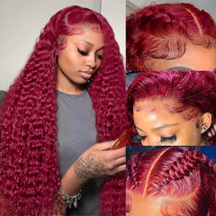 Bworto burgundy wig with pre-plucked natural hairline for seamless part