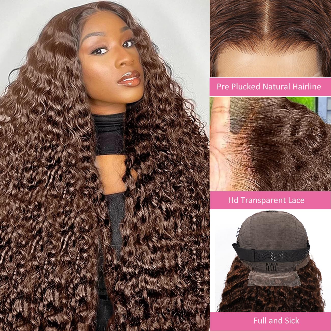 Bworto pre-plucked natural hairline baby hair closeup enhances realistic scalp look.