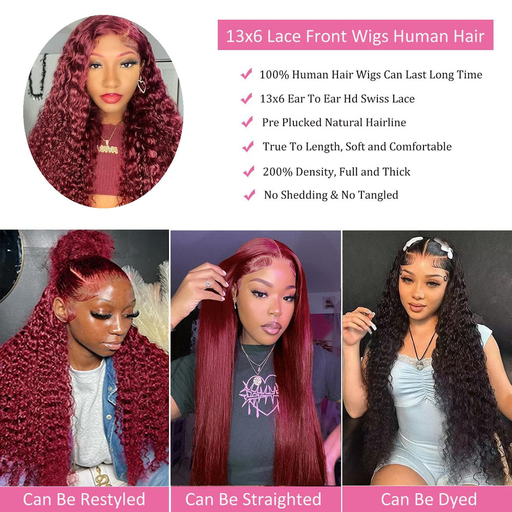 Bworto burgundy wig styled for weddings and other events