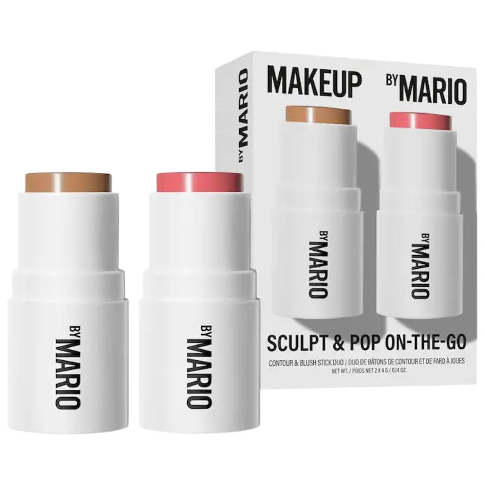 Makeup By Mario Sculpt & Pop on the Go Duo contour and blush sticks for portable, quick-touch makeup