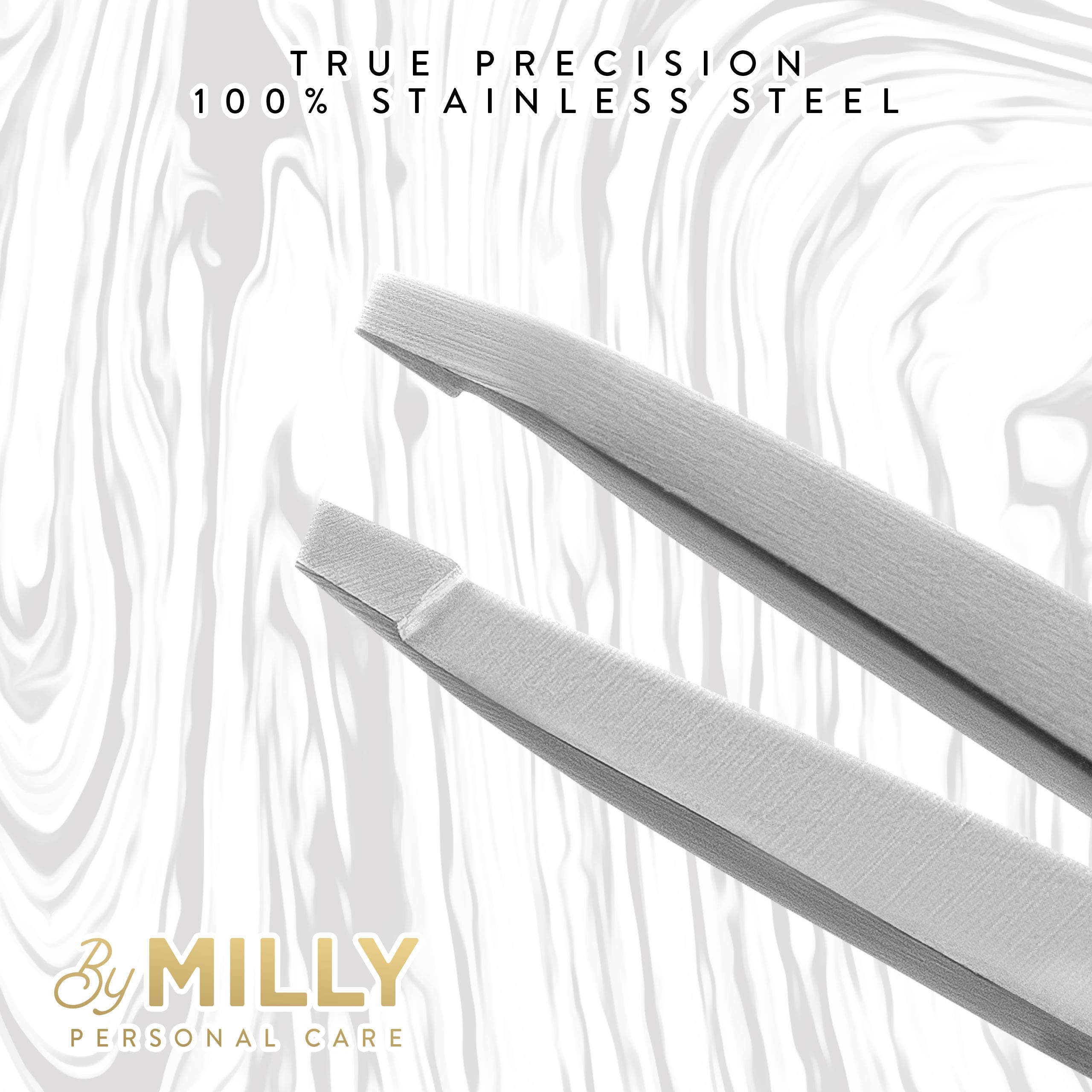 By MILLY storage tube keeps tweezers protected and portable for travel grooming.