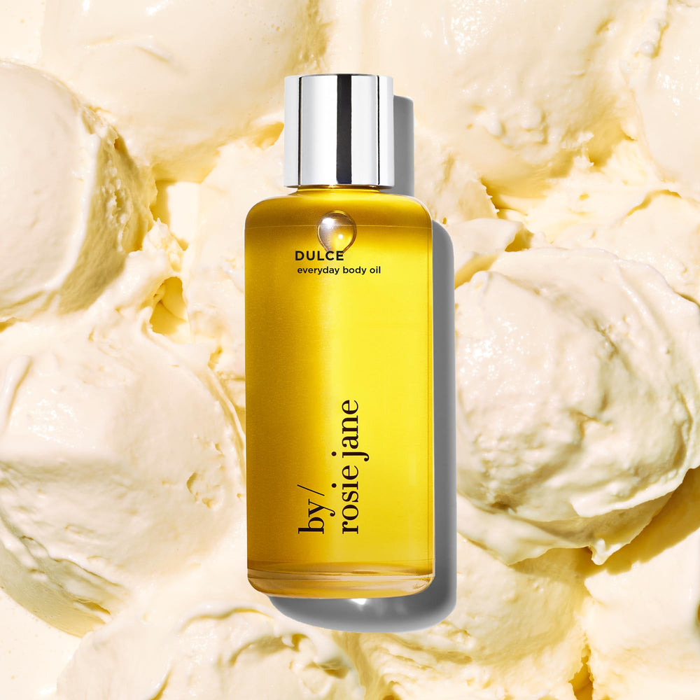 By Rosie Jane sunflower and rosehip oils hydrate and smooth skin texture.