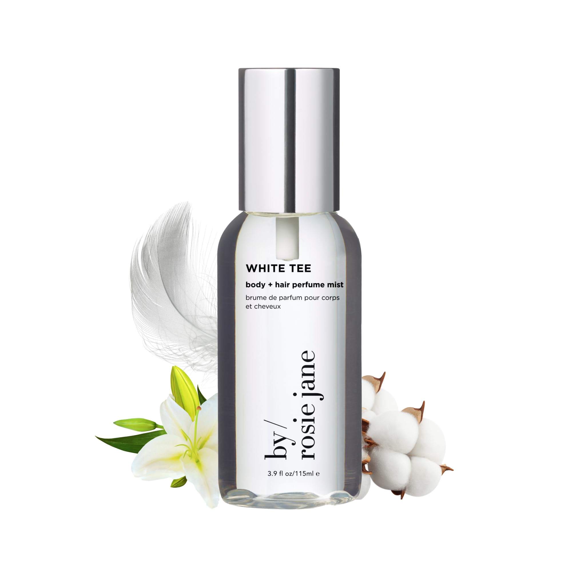 By Rosie Jane White Tee bottle closeup with clean label and fresh everyday vibe.