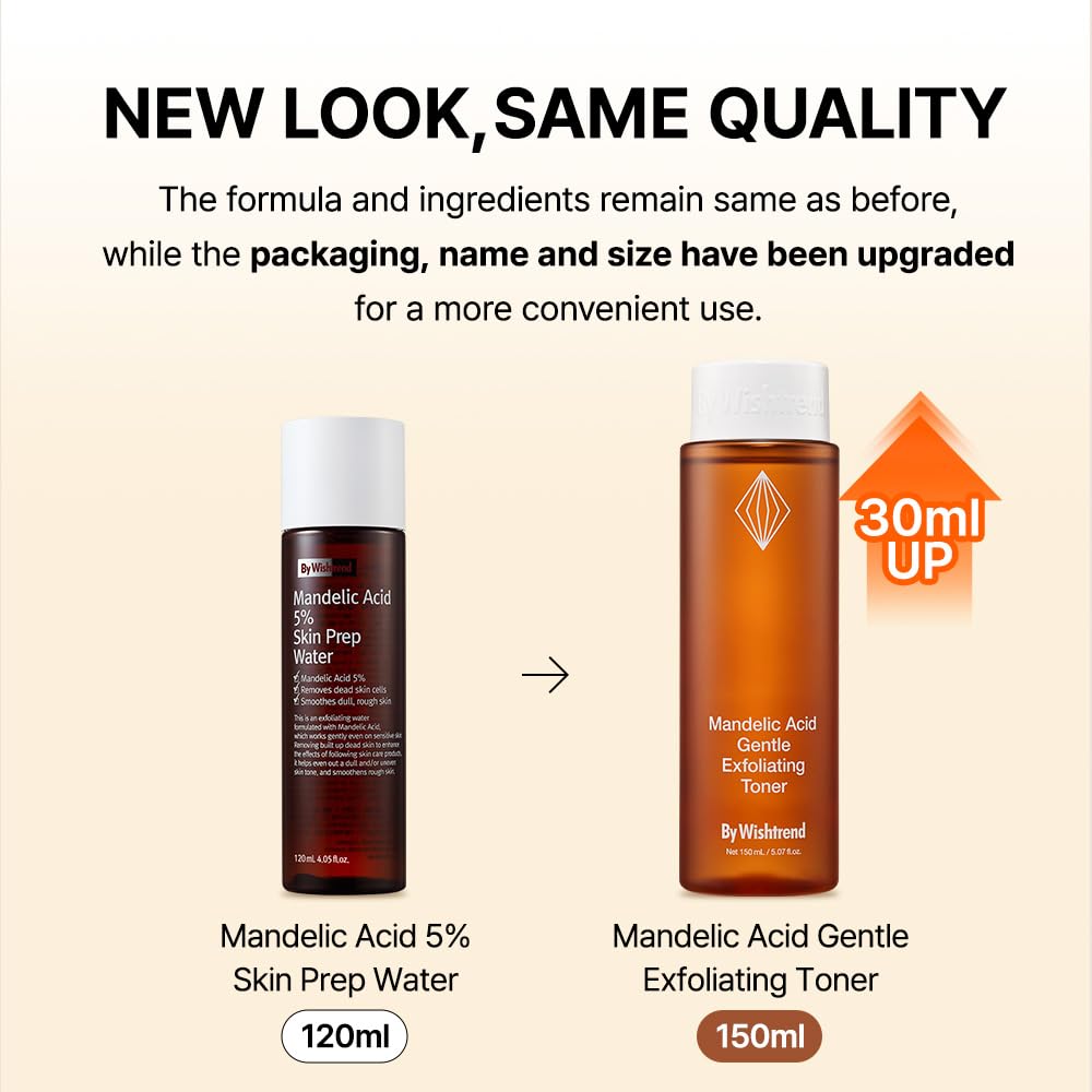 BY WISHTREND Mandelic Acid 5% Skin Prep Water dispensing shot emphasizes easy nighttime routine