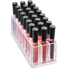 BY ALEGORY acrylic lip gloss organizer front view demonstrates generous 3-inch depth