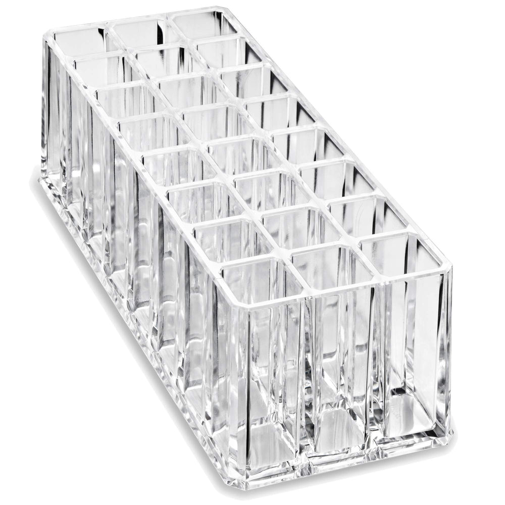BY ALEGORY acrylic lipstick organizer edge closeup highlights thick material and rounded edges