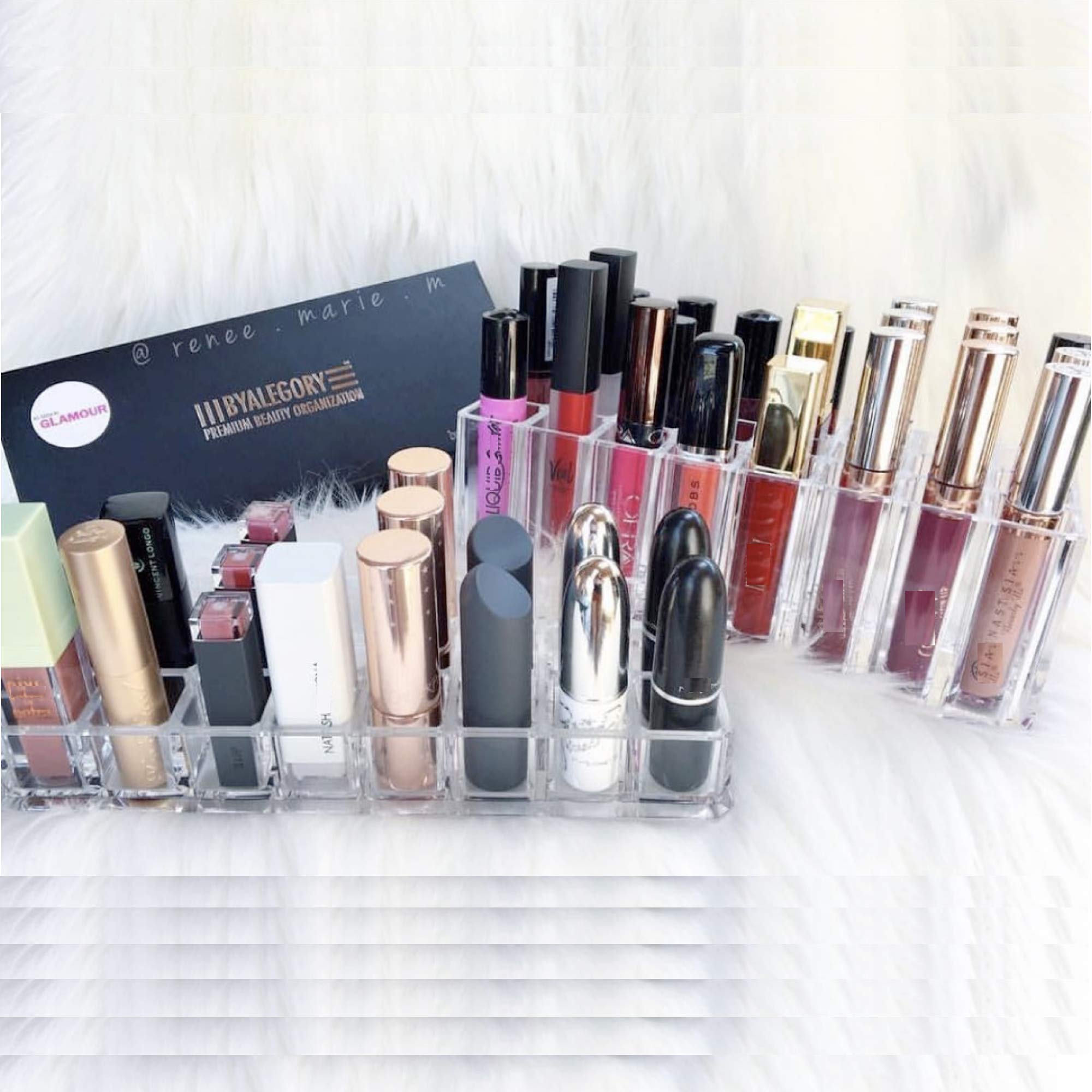 BY ALEGORY acrylic storage crystal-clear look highlights premium clarity for makeup displays