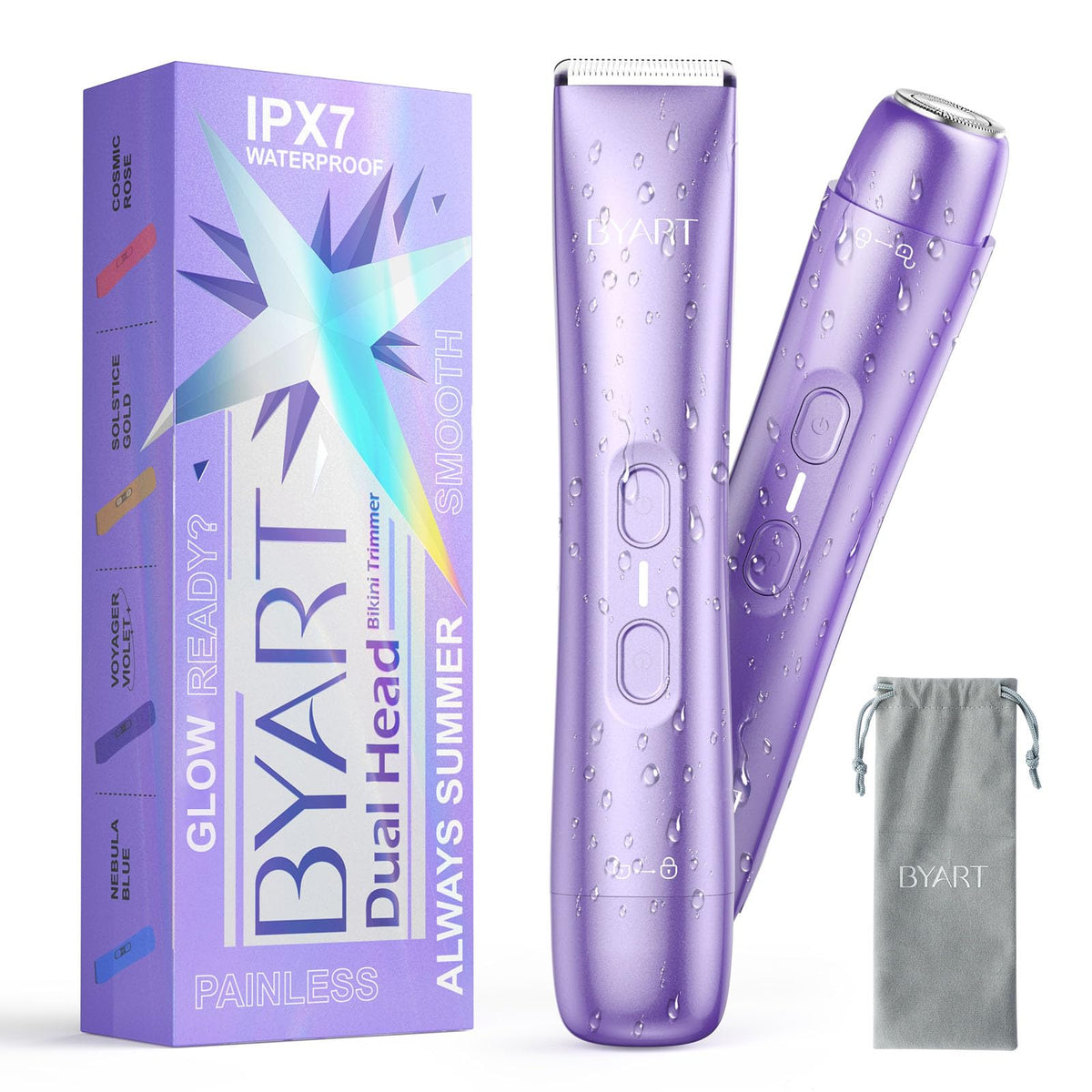 BYART Bikini Trimmer dual-head overview for effortless body and face grooming