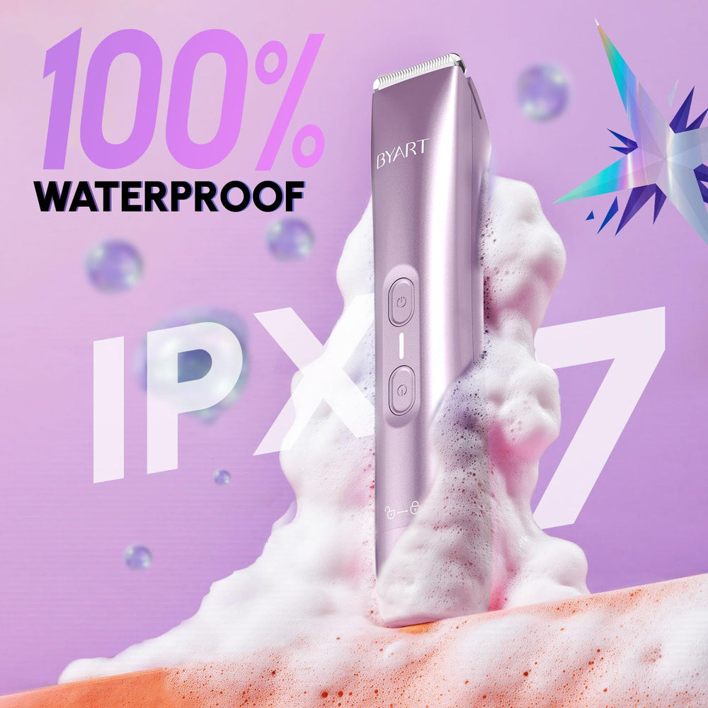 BYART-electric-razor-women-pink-wet-dry illustrates versatile wet-dry use in the shower.