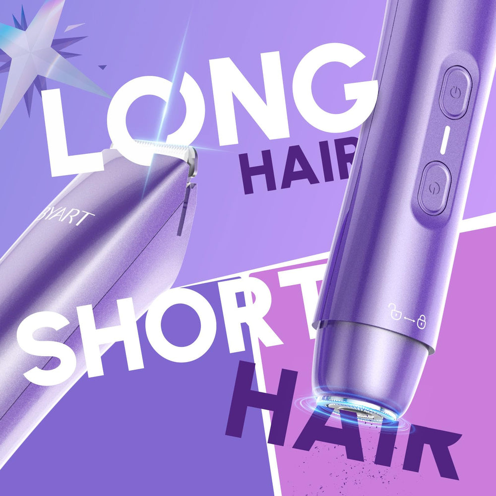 BYART hypoallergenic ceramic blades closeup for gentle skin contact