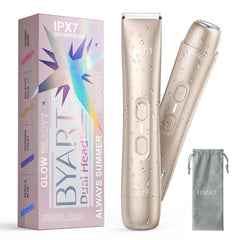 BYART pubic hair trimmer gold body enables precise grooming for confident bikini lines.
