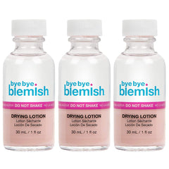 Bye Bye Blemish acne drying lotion bottle closeup for overnight pimple treatment