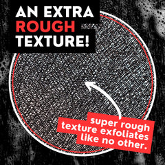 Bye Bye Loofah two-pack in black and grey colors for hygienic rotation.