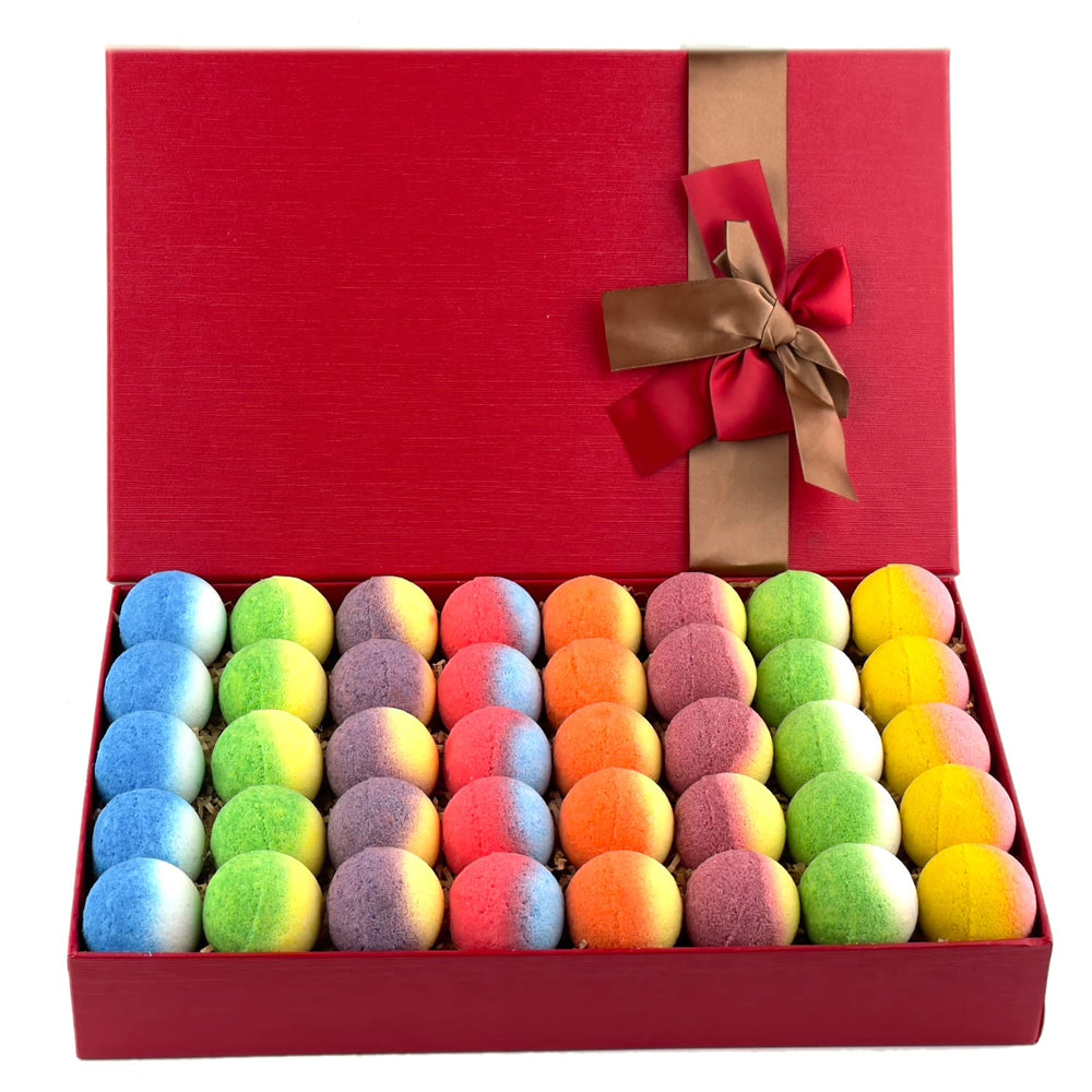 BYGGVIR Bath Bomb Gift Set Box shows premium gift packaging for spa-like home baths.