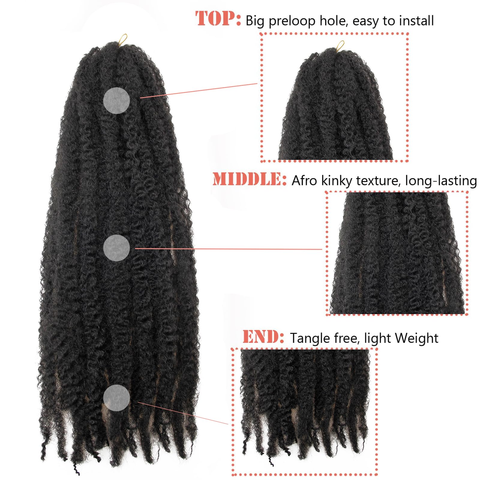 BYKSVIOC Marley Twist hair soft texture enhances natural-looking twists.
