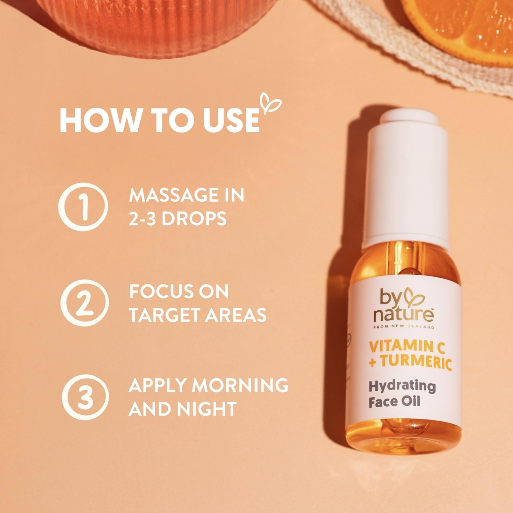By Nature Brightening Face Oil texture-swirl demonstrates quick absorption and glow.