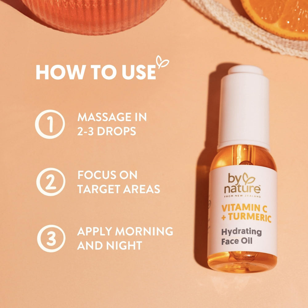 By Nature Brightening Face Oil texture-swirl demonstrates quick absorption and glow.