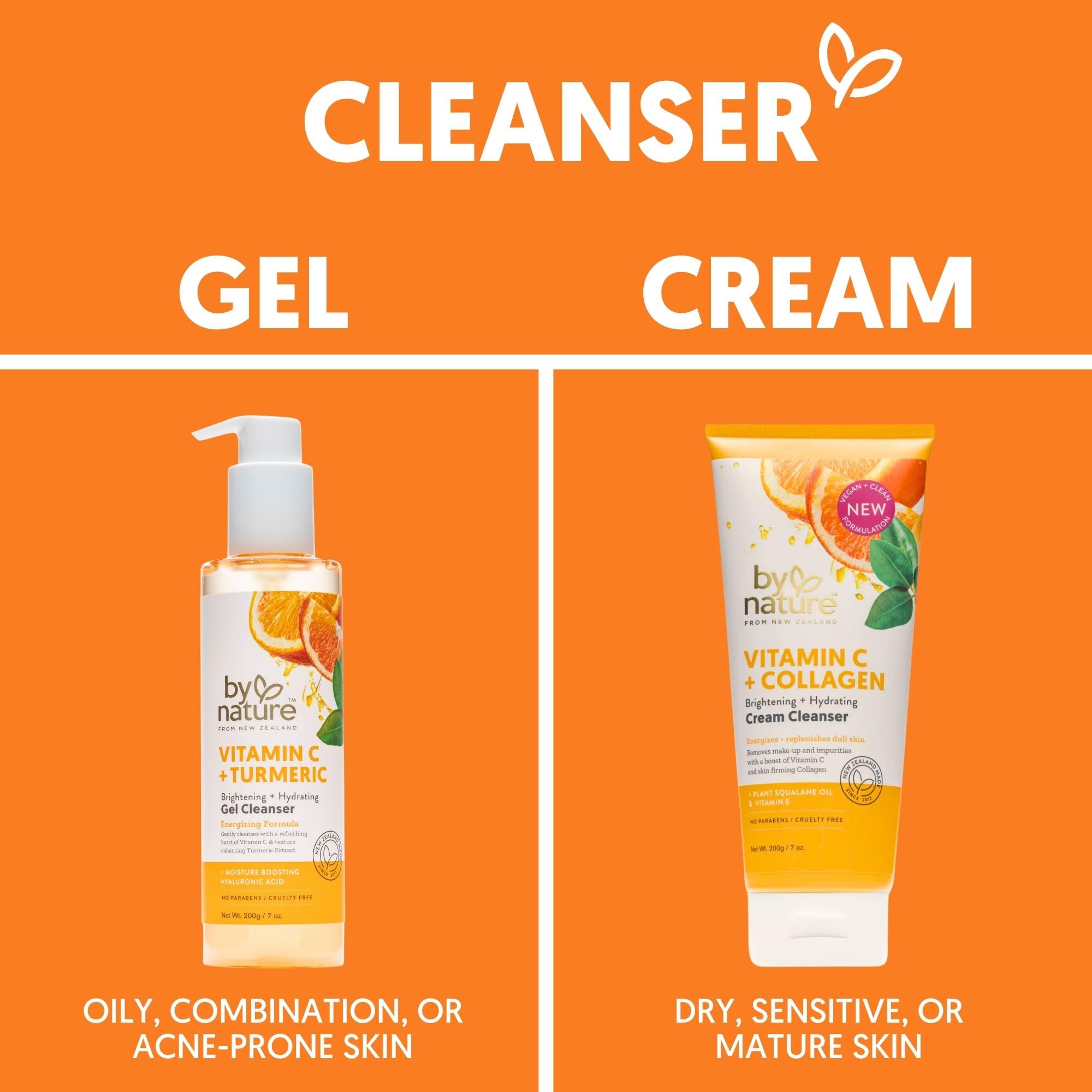 By Nature Vitamin C Turmeric Gel Cleanser citrus aroma adds spa-like refreshment