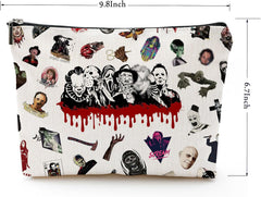 Byqone Horrible Movie makeup bag side view, travel-ready organization for daily vanity items.