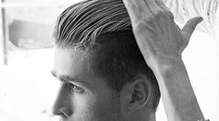 BYRD Matte Pomade water-based-formula emphasizes easy wash-out and clean styling.