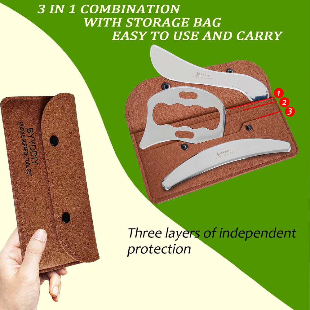 BYYDDI gua sha edge derma tool with mirror finish for gentle skin massage.