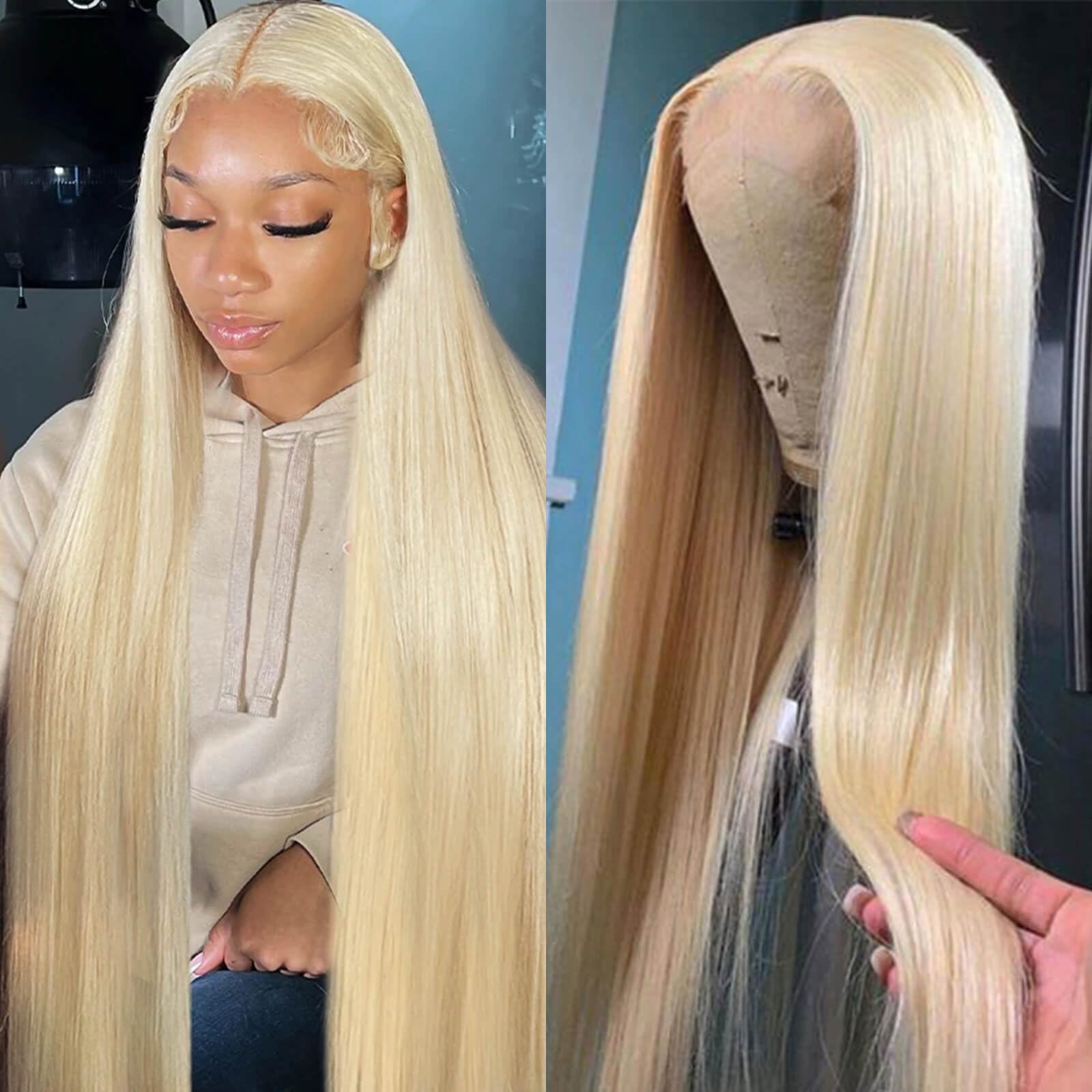 BZN 613 HD lace frontal wig close-up with baby hair for seamless hairline.