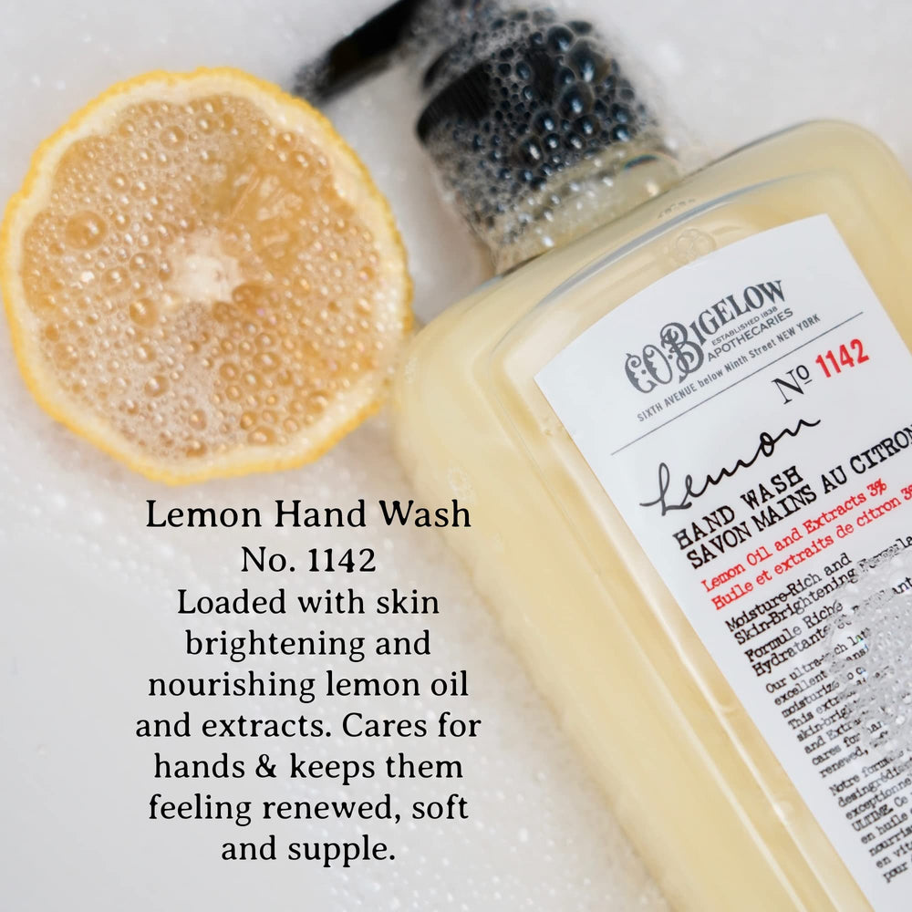 Lemon Body Lotion pump bottle by C. O. Bigelow for fast-absorbing hydration.