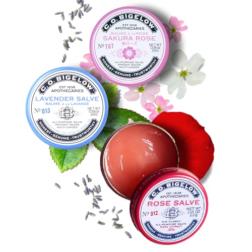 C.O. Bigelow gift-ready salve tins packaging suitable for gifting.