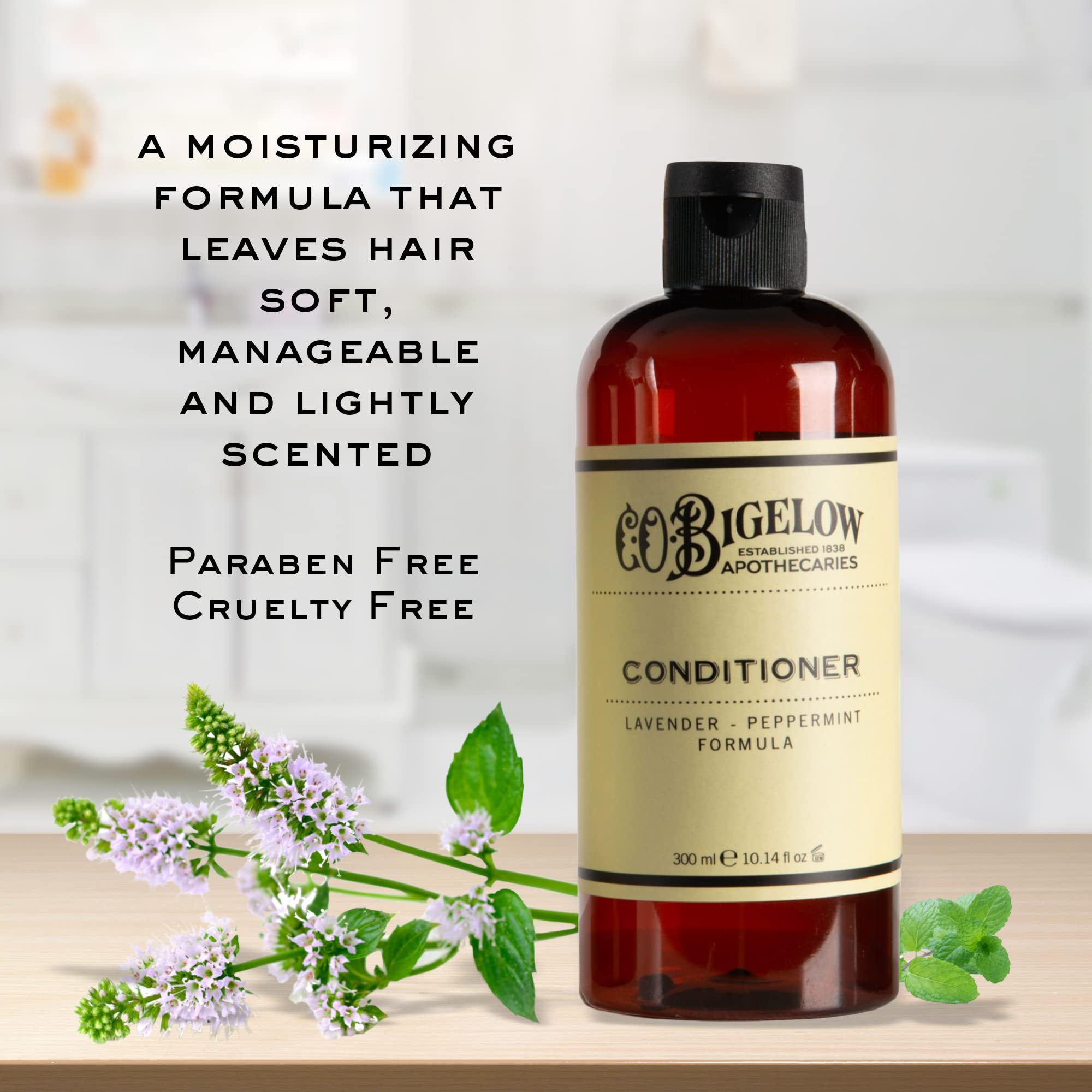 C.O. Bigelow Lavender Peppermint Conditioner-treated hair glistens with shine and moisture