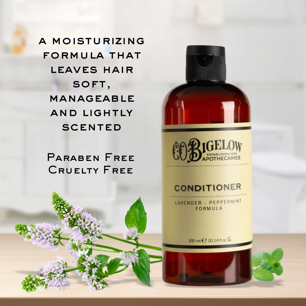 C.O. Bigelow Lavender Peppermint Conditioner-treated hair glistens with shine and moisture