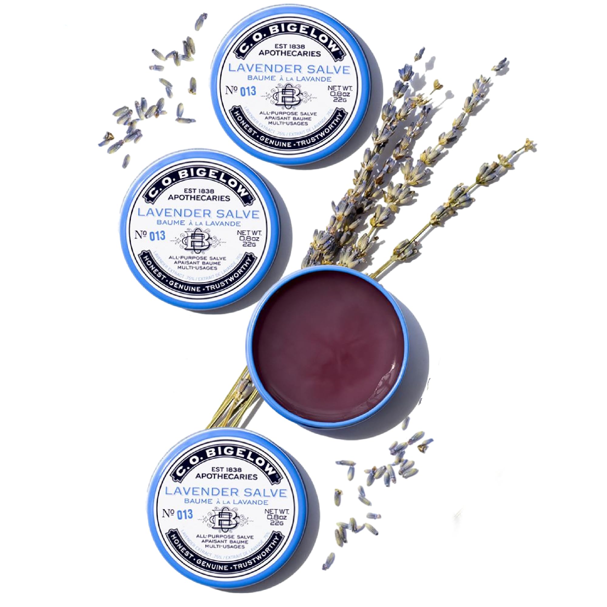 C.O. Bigelow Lavender Salve tin travel-friendly packaging