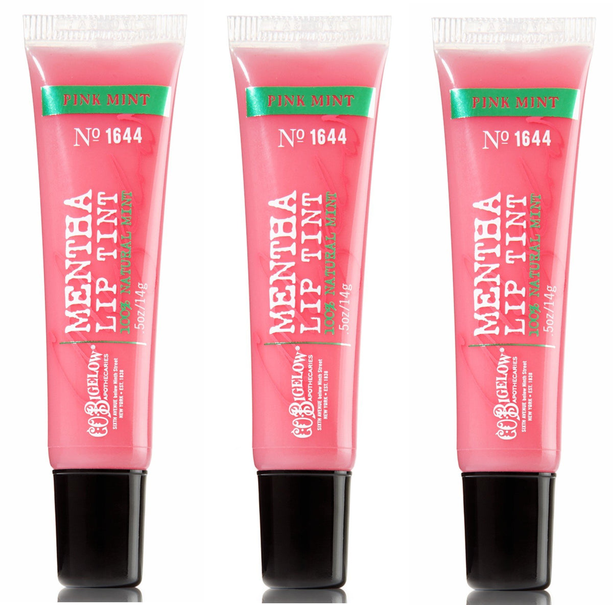 C.O. Bigelow Mentha Lip Tint Pink Mint 1644 triple-pack delivers minty color and lip moisture.