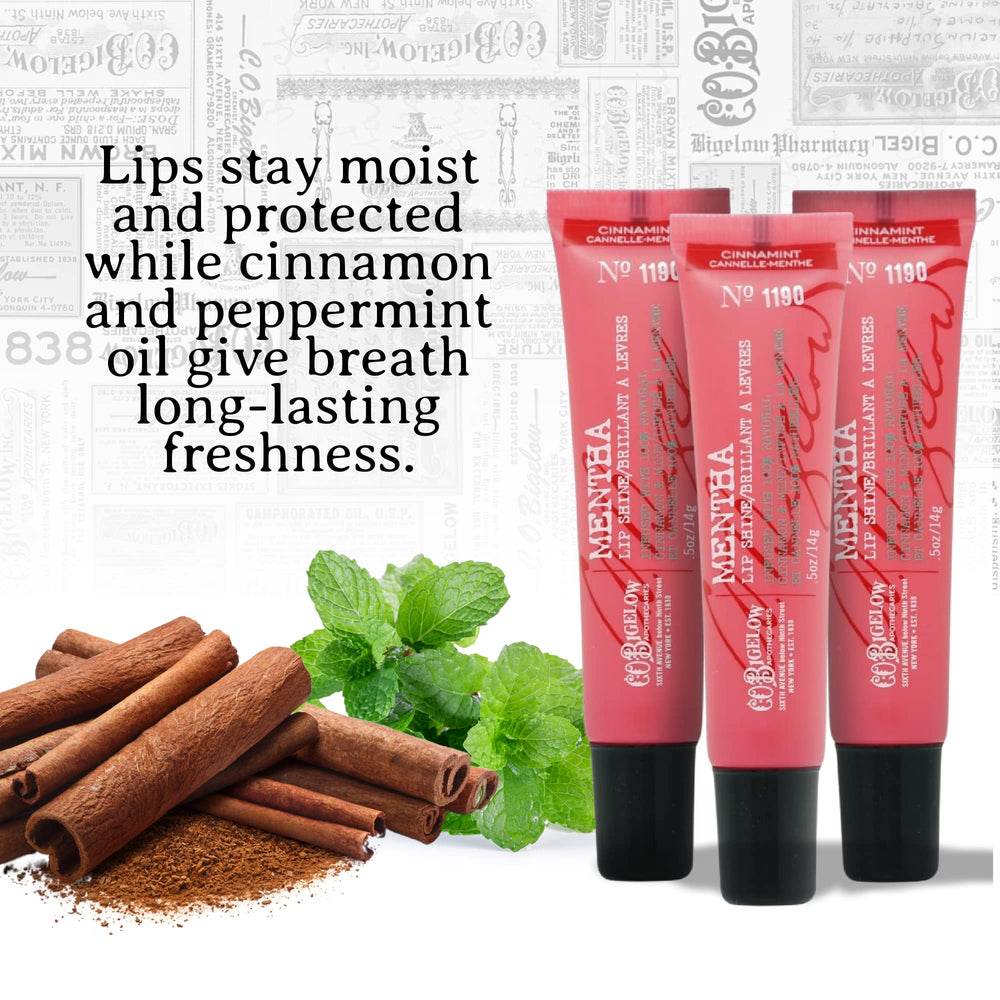 C.O. Bigelow mint-cinnamon scent hints at a cooling, refreshing lip experience.