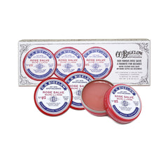 C.O. Bigelow Rose Salve Tin carried in bag for on the go lip care.