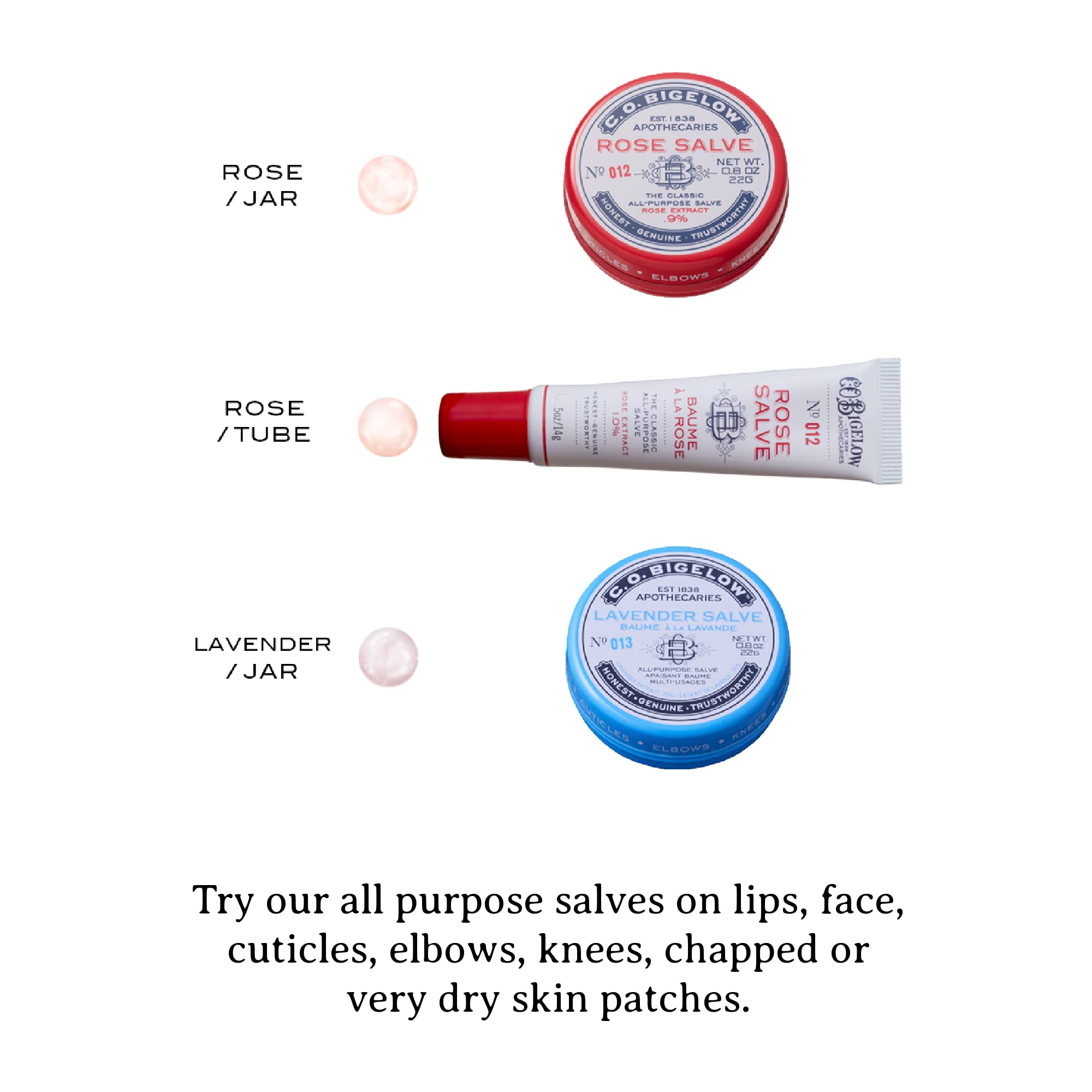 C.O. Bigelow Rose Salve Tube hand care for dry skin