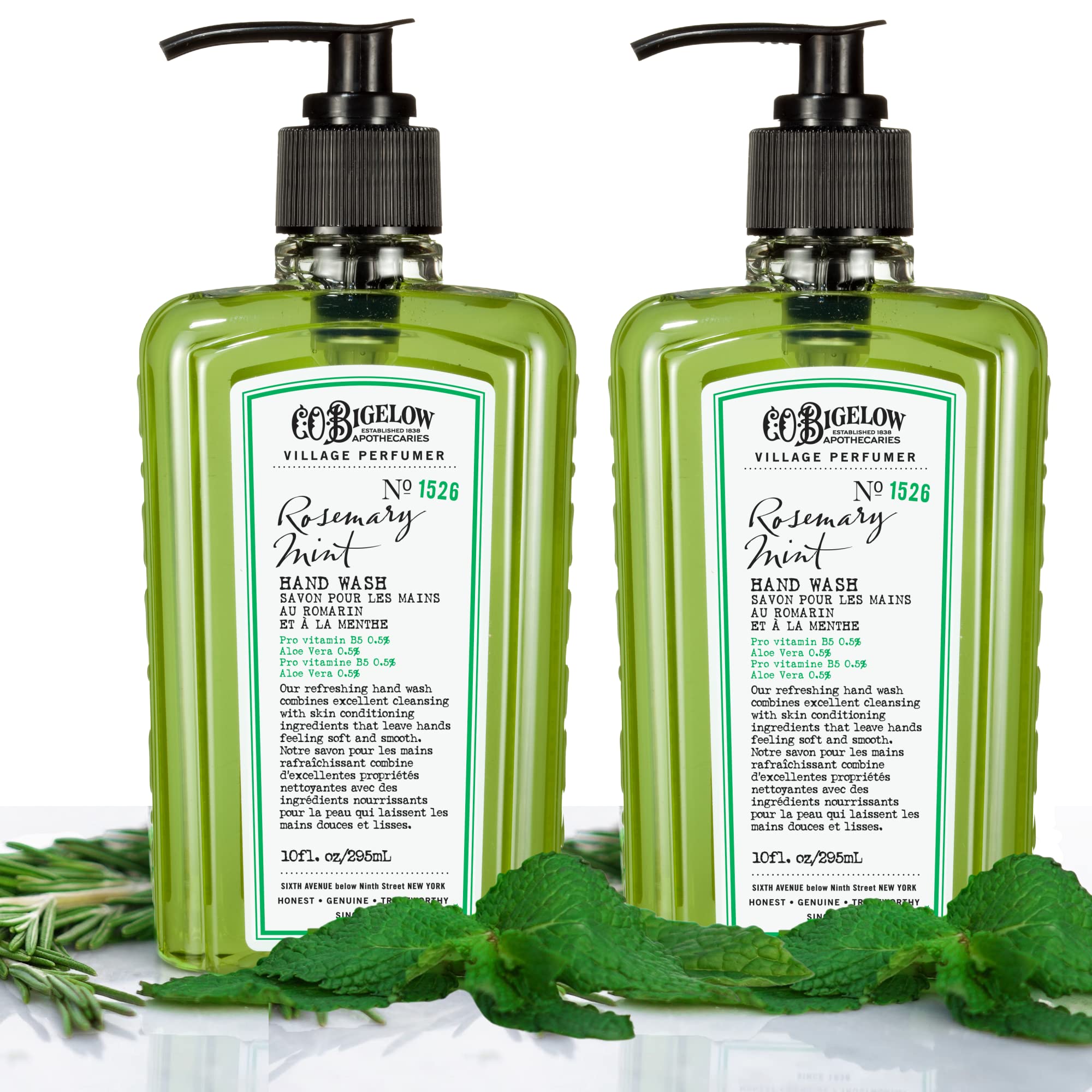 C.O. Bigelow Rosemary Mint Hand Wash rich lather demonstrating cleansing foam