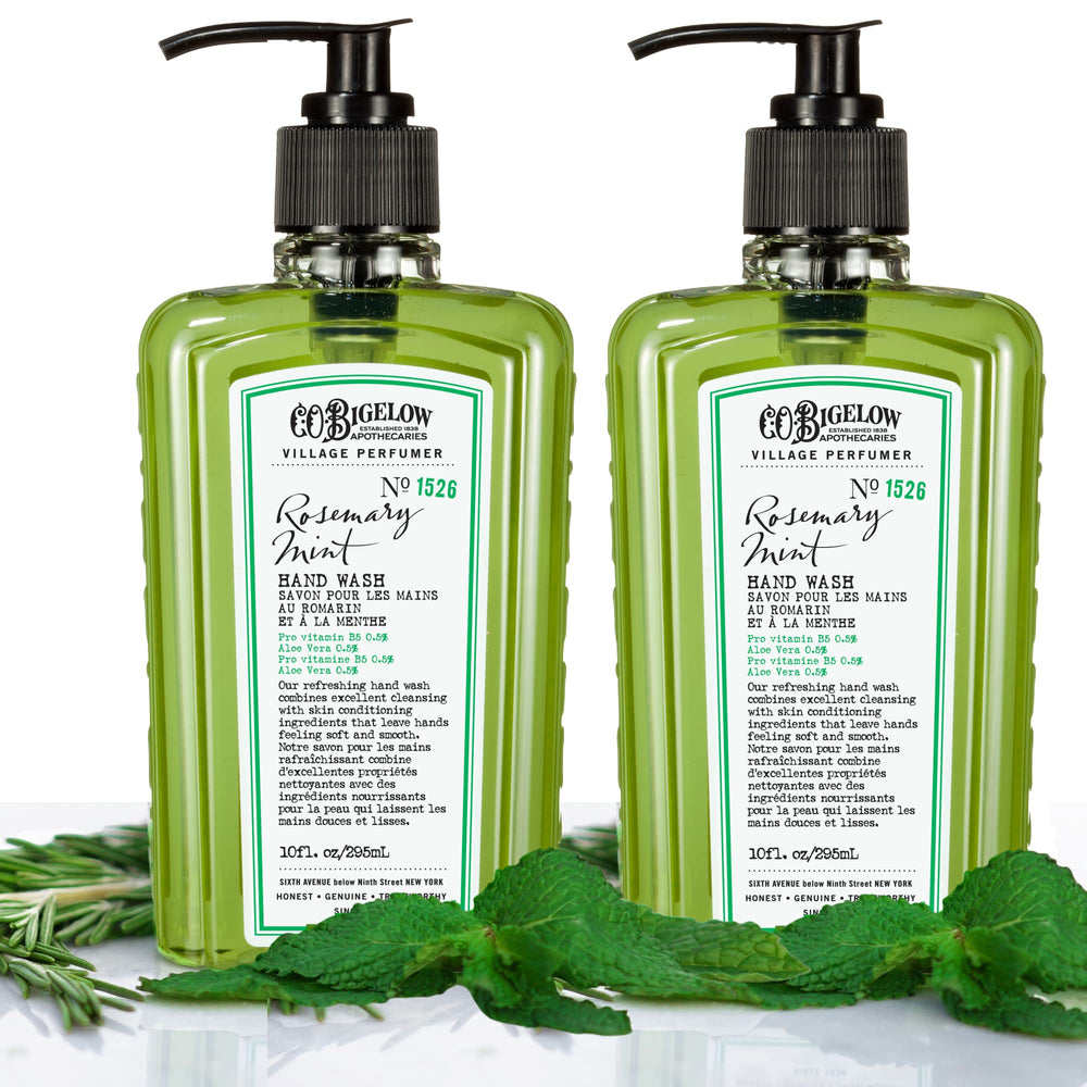 C.O. Bigelow Rosemary Mint Hand Wash rich lather demonstrating cleansing foam
